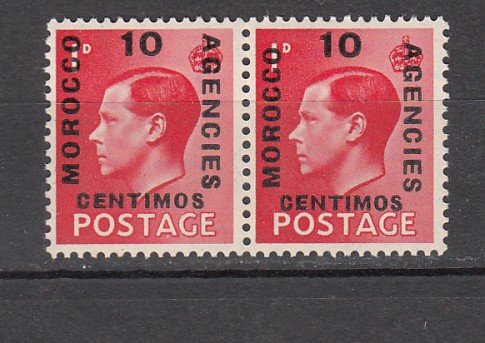 J26349  jlstamps 1936 great britain morocco 15 mm long pair mnh #79a ovpt