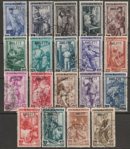 Trieste Zone A 1950 Sc 90-108 complete set used CDS