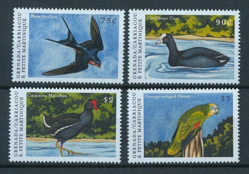 [108768] Gren. Carriacou & Petite Martinique 2000 Birds Parrot Swallow  MNH