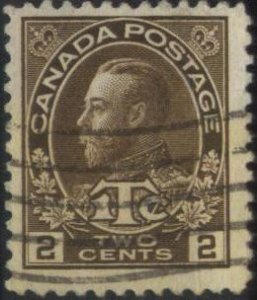 Canada MR4 (used) 2+1c George V, brown (1916)