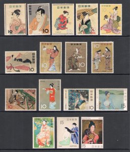 1955 - 1970 JAPAN, Philatelic Week - Yvert #571 to #975 - 16 values - MNH**