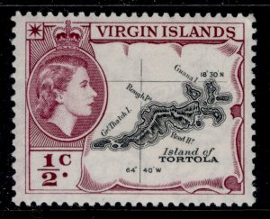 BRITISH VIRGIN ISLANDS QEII SG149, ½c black & reddish-purple, M MINT.