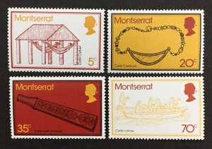 Montserrat 1975 #319-22, Carib Artifacts, MNH.