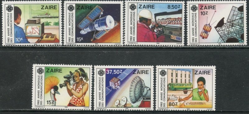 ZAIRE Sc#1139-1145 1983 World Communications Year Complete Set OG Mint NH