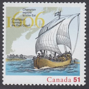 Canada - #2156a Champlain Surveys The East Coast From Souvenir Sheet - MNH