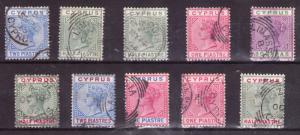 Cyprus 1902/4 Victoria/GeorgeV hinged /used collection, multiple,multi-colour 