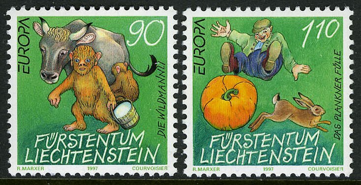 Liechtenstein 1097-1098,MNH.Michel 1145-1146. EUROPE CEPT-1997.Myths:Wild Gnomes