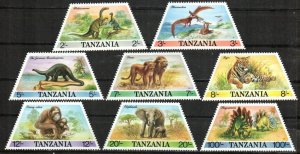 Tanzania Stamp 382-389  - Dinosaurs and wild animals