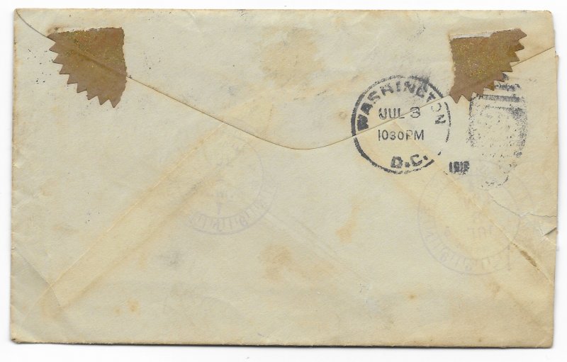 US  C3   1918     cover  fine