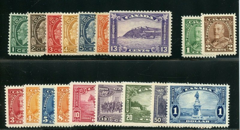 CANADA SCOTT #195/201 217/27 241/45 & 249/62  MINT HINGED== SCOTT VALUE $517.00