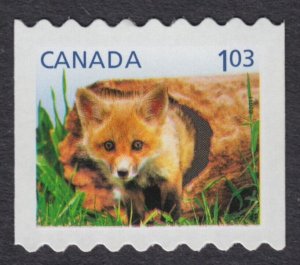 Canada 2011 #2427 = RED FOX PUPPY = hand cut Single from coil MNH