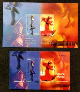 *FREE SHIP Spain - Ireland Joint Issue Popular Dance 2008 Music (ms pair) MNH