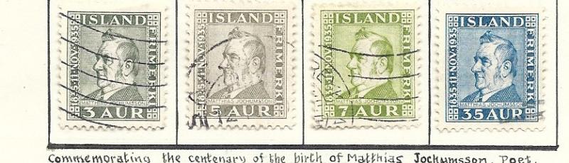 Iceland #195-98 1935 issues (U) Set Complete  CV $8.25