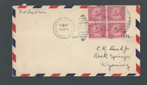 1930 Sept 17 Predated FDC Von Steuben W/Airmail Backstamp & Block Of 4 Rare