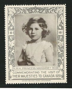 H.R.H. Princess Margaret Rose, 1939 Royal Visit to Canada, Poster Stamp