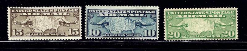 U.S. C7-9 MNH 1926-27 airmail issues 