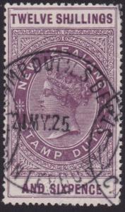 NEW ZEALAND 1880 Stamp Duty 12/6d fine used...............................6324