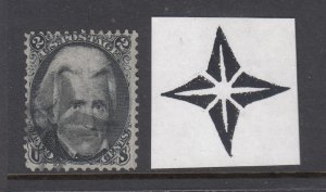 US #73 Grilled BLACK JACK with STAR Cancel (NICE) cv$60.00