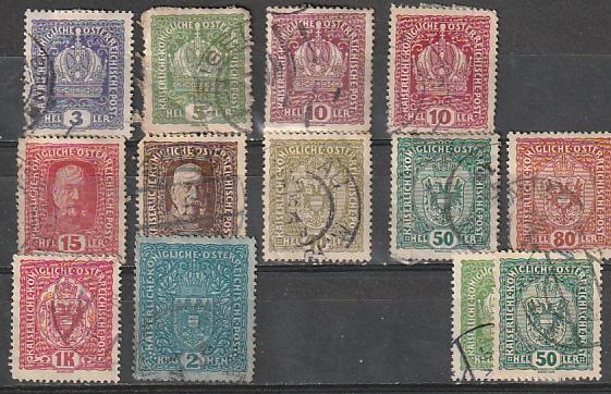 #145-6,148,150,151,154,155,157,159-60 Austria Used