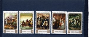 MANAMA 1972 PAINTINGS/AMERICAN HISTORY SHORT SET OF 5 STAMPS PERF. MNH