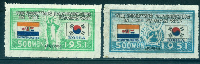 South KOREA 1951 Korean War FLAGS complete set w/both ITALYs Sc# 132-173 MLH