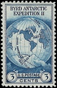 U.S. Scott # 733  1933 3c dk bl  Globe  mint-nh- vf