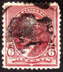 1890, US 6c, Garfield, Used, Sc 224