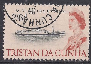 Tristan Da Cunha 1965 QE2 2/-6d MV Boissevain liner used SG 82 ( F239 )