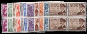 Norway #279-289 Cat$188, 1947 300th Anniversary of the Norwegian Post Office,...