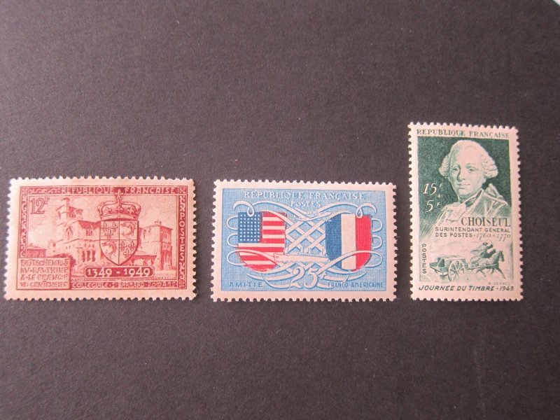 France 1949 Sc 621,622,B237 set MH