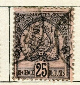 TUNISIA; Early 1888 classic issue fine used 25c. value