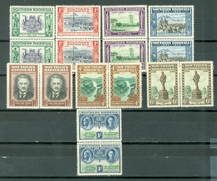 SOUTHERN RHODESIA  #56-63...SET in PAIRS...MNH...$14.00