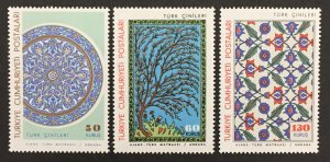 Turkey 1966 #1699-1701, Tiles, MNH.