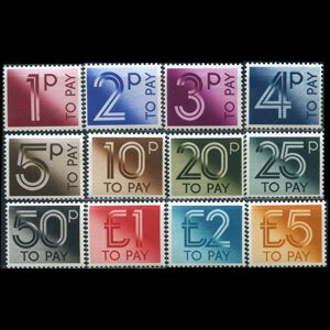 G.B. 1982 - Scott# J92-103 Numeral Set of 12 LH one folded