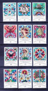 Liechtenstein 598-609 1976-78 MNH Zodiac Signs Full Set of 12 Very Fine