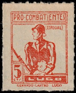 ✔️ SPAIN 1938 - CIVIL WAR 5 CENTIMOS SURTAX FOR SOLDIERS -  SOF. 20a MNGAI [1KH]