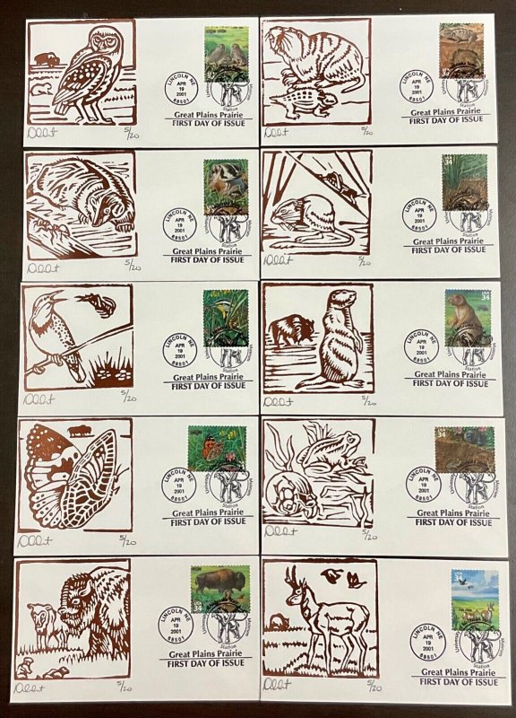 3506 10 Transcendental Arts Council Great Plains Prairie FDCs 2001 #5 of 20