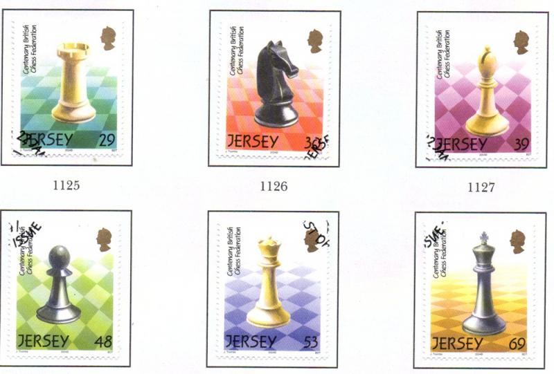 Jersey Sc 1106-11 2004 Chess Federation stamp set used