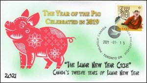 CA21-011, 2021, Lunar New Year, 12 years  of Lunar New Year Cycle, Pig