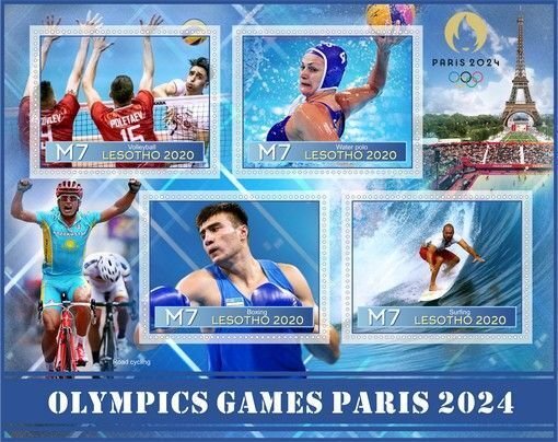 Stamps. Olympic games  2024 in Paris 2019 1 sheets perforated