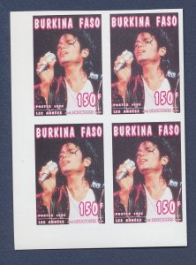 BURKINA FASO - Scott 1055 - MNH imperf block - Michael Jackson