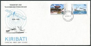 Kiribati 528-529, FDC. Mi 532-533. Transport, Telecommunications decade, 1985.