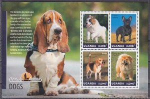 Uganda, 2014 issue. Various Dogs sheet of 4. ^