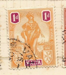 Malta 1922 Early Issue Fine Used 1d. NW-184886