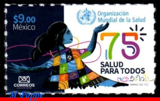 23-13 MEXICO 2023 WORLD HEALTH ORGANIZATION, WHO, 75 YEARS, MNH