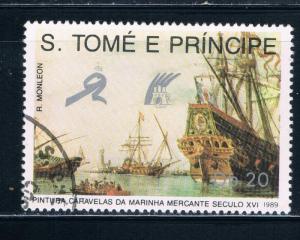 Saint Thomas and Prince Is 892 Used Merchant Ships in harbor ll (GI0347)+