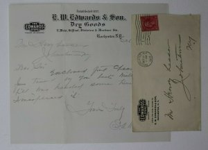 US Sc# 444 on Cover Rochester NY 1917 Vintage Edward Store Letterhead Stationary