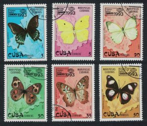 Caribic Butterflies 6v 1993 CTO SG#3844-3849