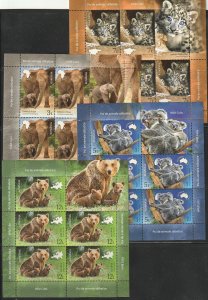 2019 ROMANIA STAMPS ANIMAL CUBS BEAR ELEPHANT CONTINENT KOALA SHEETS MNH