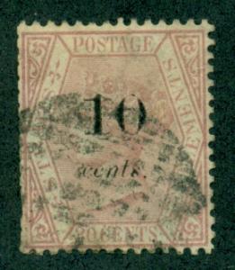 Straits Settlements #27A  Used  Scott $500.00  Short Perf...